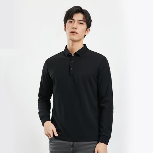 【含桑蚕丝】罗蒙男士春秋polo衫男长袖t恤男舒适男士polo衫 商品图2