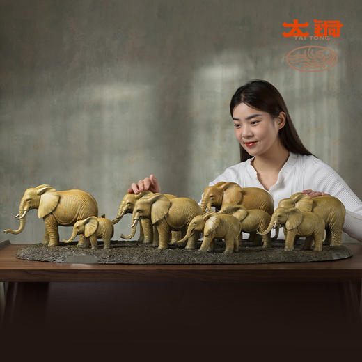 太铜 铜摆件《吉祥进门》大象桌面客厅玄关家居装饰工艺品摆件 商品图4