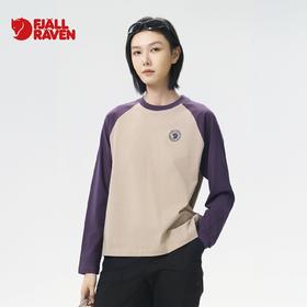 北极狐 女士户外长袖T恤 2025新款宽松撞色休闲打底衫012512015