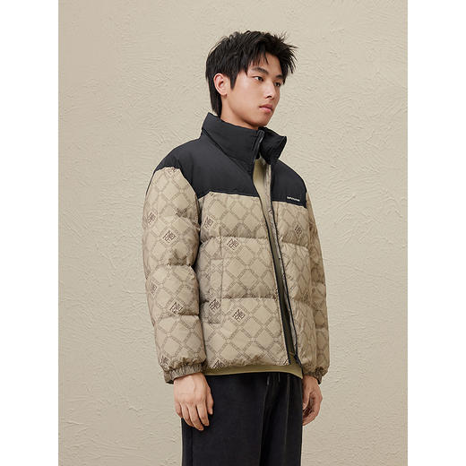 GXG男装 2024冬季热卖GXG男士撞色休闲百搭保暖立领短款羽绒服男外套 商品图2