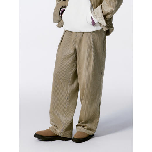 GXG男装 卡其灯芯绒休闲裤宽松运动裤 24年秋G24X023040 商品图2