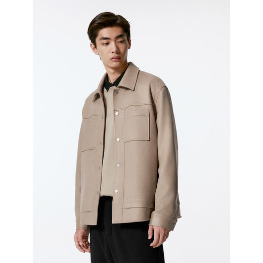 GXG男装 简约翻领仿麂皮夹克外套男24年秋热卖夹克G24X213050 商品图2