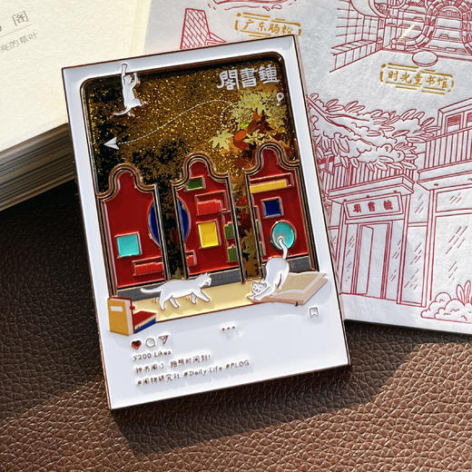 钟书阁文创拍立得旅行箱流沙冰箱贴广州上海泰晤士旅行打卡礼物系列 商品图2