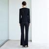 IWY/时尚干练职业西装套装气质通勤黑色圆领外套女工作服裤子CP2195 商品缩略图4