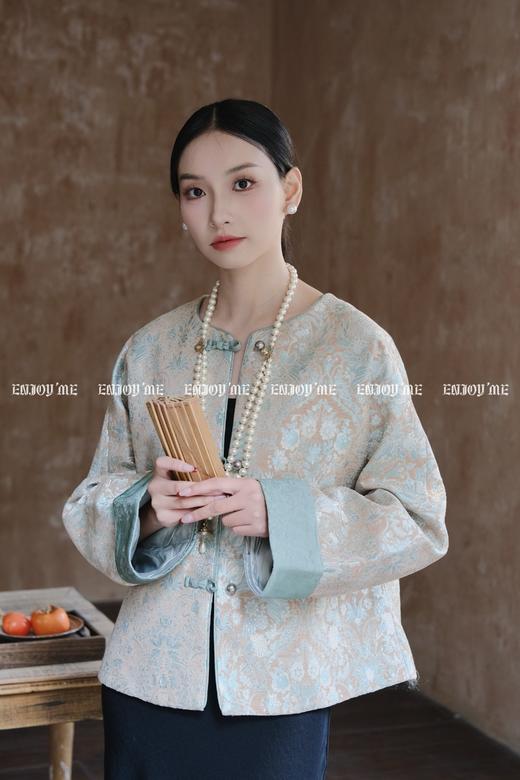 【门店同款】ENJOY春季云敛-春光推盏扇舞花影中式外套 160849484 商品图9