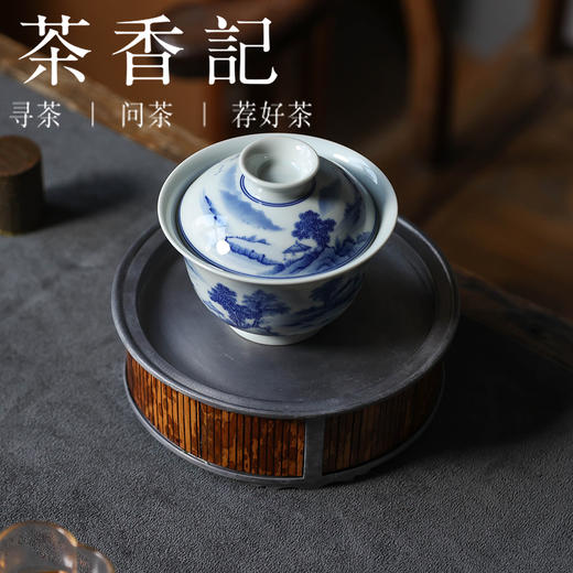 茶香记 古锡湘妃竹圆壶承聚宝简约干泡台古典茶道零配实用茶具 商品图1