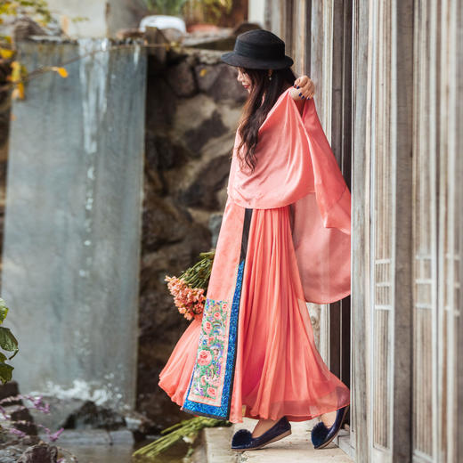 【林栖设计小店】真丝罗改良轻凉马面裙多色绣花国潮2025春季新品半身裙女1951130 商品图1