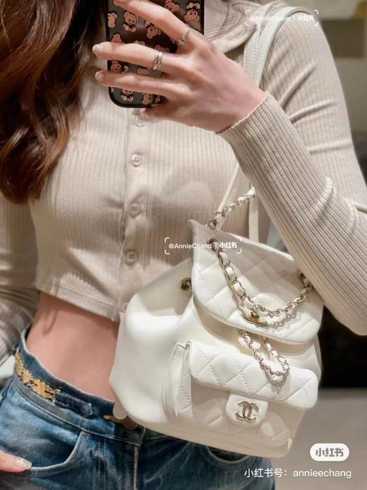 D012129可单肩可双肩可手提质感超好羊皮纹duma双肩包 商品图7