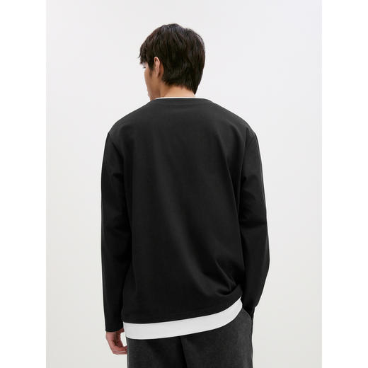 GXG男装 多色假两件简约基础圆领长袖T恤男内搭  秋季热卖 商品图3