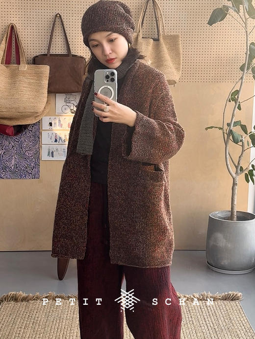 PETIT SCHAN小闪 CLO#717 The wheel of time 时间的年轮 羊毛棉树皮提花面料直筒阔腿休闲裤卫裤 商品图5