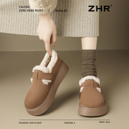 ZHR则则加绒保暖厚底勃肯鞋女轻便ins百搭冬季棉鞋全包博肯鞋 商品图7