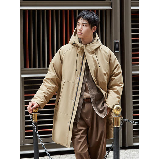 【三防/蓄热】GXG男装简约保暖长款羽绒服男休闲通勤外套24冬热卖 商品图2