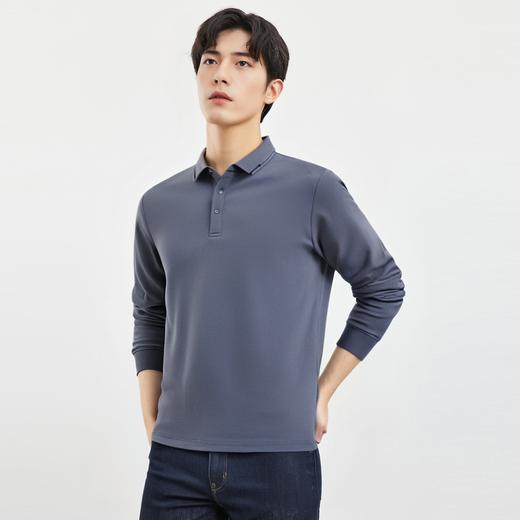 【福利款】罗蒙男士春秋经典双面领男式polo衫男长袖t恤男打底衫男士t恤 商品图2