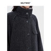SELFWHO100%羊毛灰色大衣女2立领宽松保暖防寒长款外套 商品缩略图4