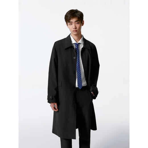 GXG男装 多色暗门襟设计休闲翻领长款风衣  秋季热卖G24X083002 商品图3