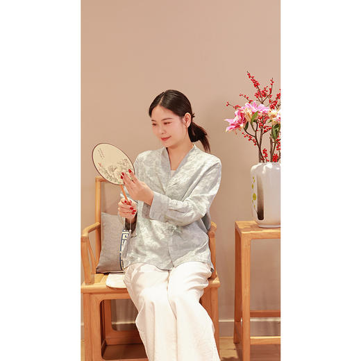 【抖音专属】新芷•新中式衬衣（25710004远天蓝） 商品图3