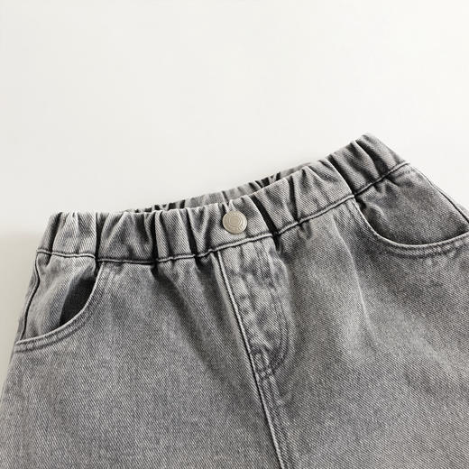 马克珍妮女童时尚百搭纯棉阔腿牛仔裤2025年春装新款250276 商品图4