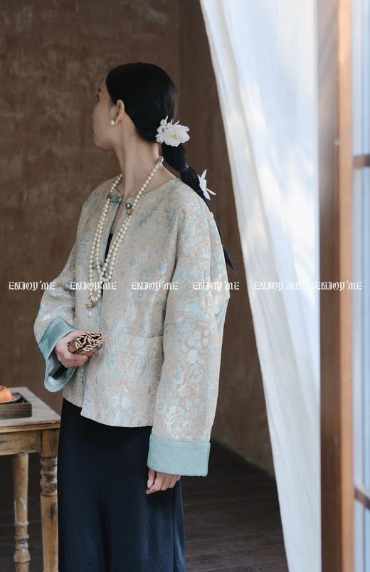 【门店同款】ENJOY春季云敛-春光推盏扇舞花影中式外套 160849484 商品图13