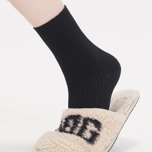 弗利少女袜子女秋冬中长筒袜精梳棉羊绒多巴胺街头日系刺绣潮流袜 商品图8