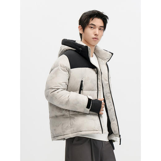 GXG男士撞色休闲百搭保暖连帽短款羽绒服男外套鸭绒冬季热卖 商品图2