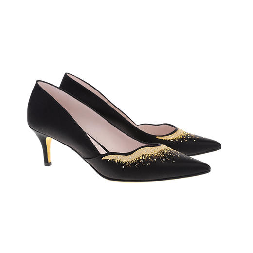 sheme野纤物语系列刺绣水晶点缀优雅时尚女士高跟鞋可定制 商品图5