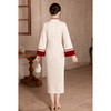 LSB3232 复古白色旗袍年轻款2024新款改良新中式素雅减龄加绒冬季修身长袖 商品缩略图4