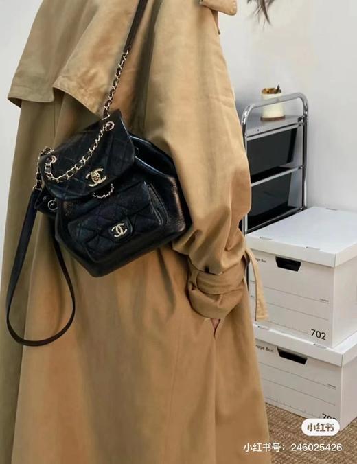 D012129可单肩可双肩可手提质感超好羊皮纹duma双肩包 商品图4