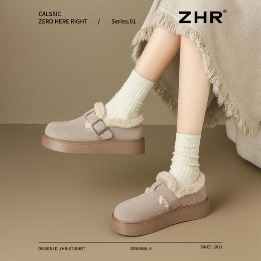 ZHR则则加绒保暖厚底勃肯鞋女轻便ins百搭冬季棉鞋全包博肯鞋 商品图5