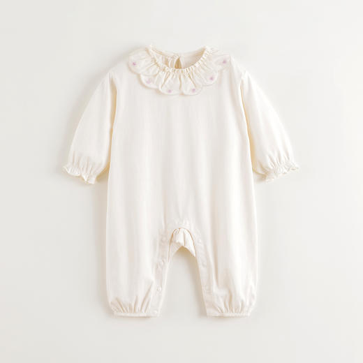 马克珍妮女童爱心刺绣领纯棉A类连体衣2025年春装新款250227 商品图1