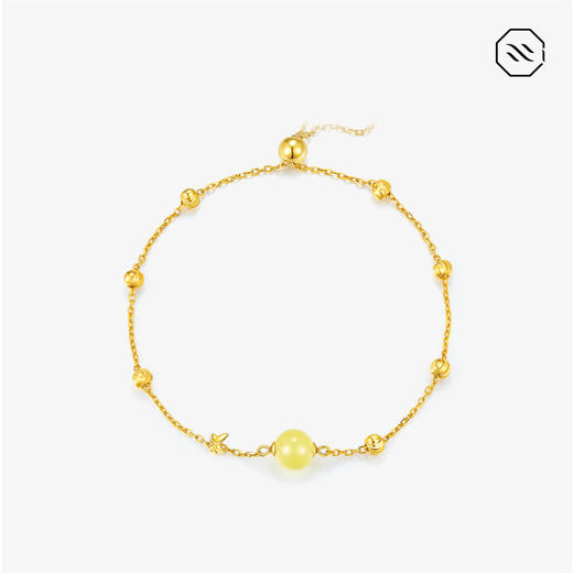 臻品莲华 925银镀金/蜜蜡8mm 手链 ADSSW24076268 商品图2