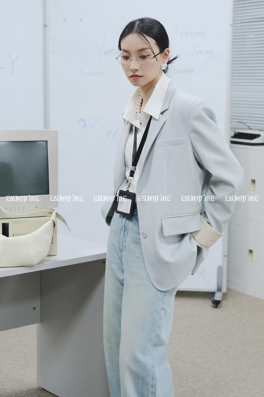 【门店同款】ENJOY春季盐貌似糖翻边撞色两粒扣西装 160946671 商品图7