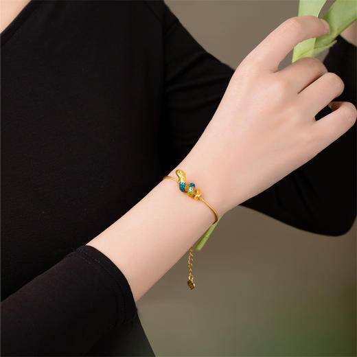 卷卷蛇 金蛇腾飞 灵蛇献瑞系列足金蛇转运珠国潮中国风黄金生肖蛇宝宝礼物MEMORA诗普琳HP838801 商品图5