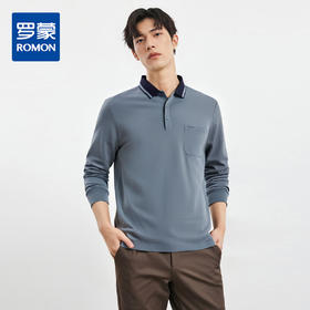 【含桑蚕丝莫代尔】罗蒙男士polo衫男长袖商务男装中老年爸爸装t恤男