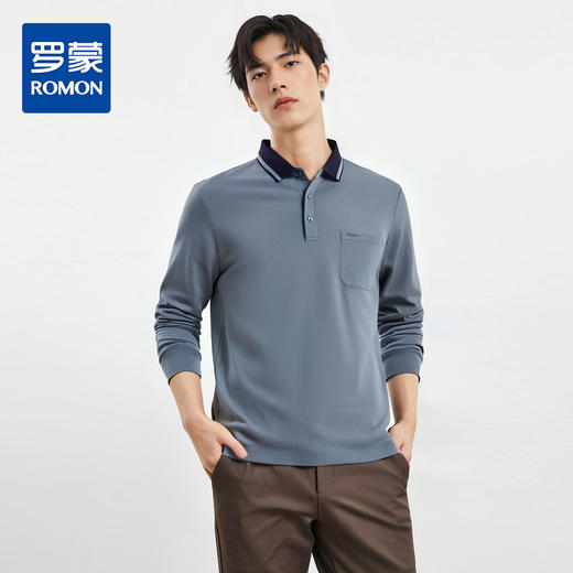 【含桑蚕丝莫代尔】罗蒙男士polo衫男长袖商务男装中老年爸爸装t恤男 商品图0