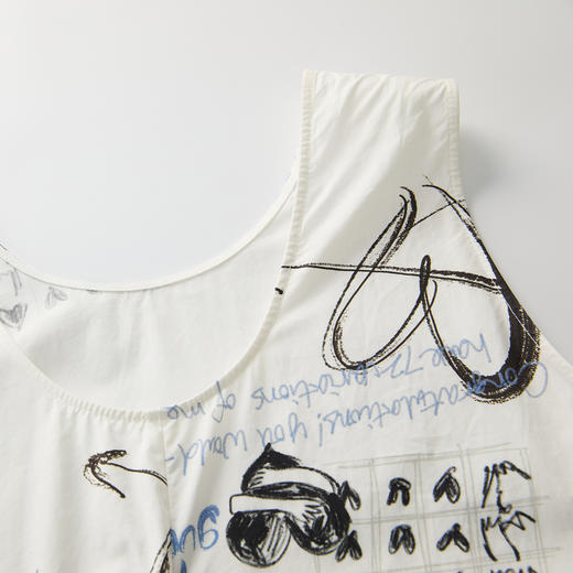 谜底无袖连衣裙2025春季新品复古文艺风印花大摆裙长裙251ML0069 商品图3