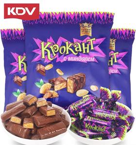 俄罗斯KDV牌花生扁桃仁巧克力味夹心糖-500g(俄版紫皮糖）