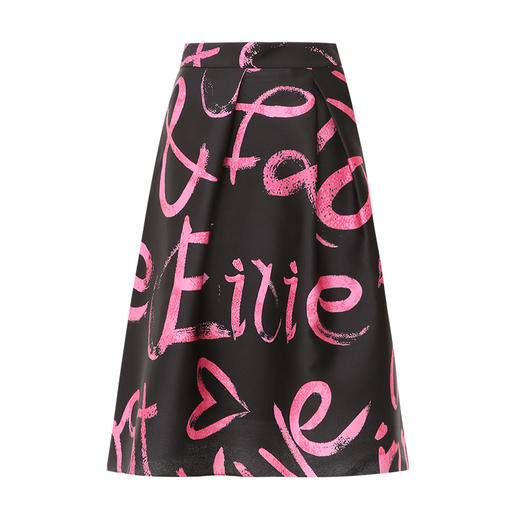 EITIE爱特爱夏季新款优雅时尚高腰百搭印花半身裙7706410 商品图5