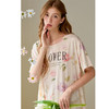 芬腾睡裙女春季简约短袖睡衣裙夏季冰丝薄款植物花卉加大码家居服 商品缩略图0