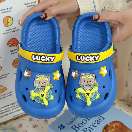 春夏新品卡通可爱风车小熊儿童男孩女孩外穿凉拖鞋洞洞鞋【WG25330】 商品图2