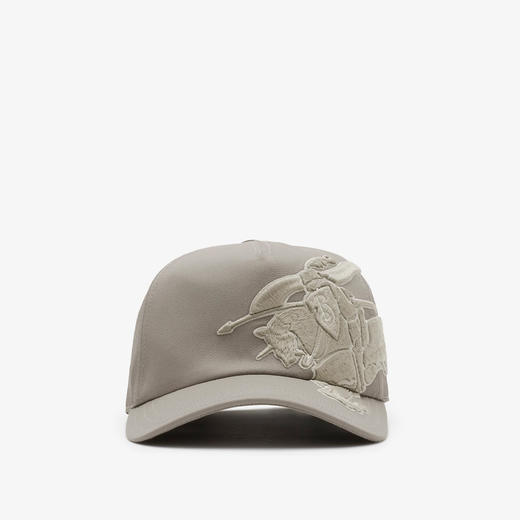 【一】BURBERRY 巴宝莉 女士超大马术骑士徽标棉质棒球帽 灰色 8102766 C1761 商品图2