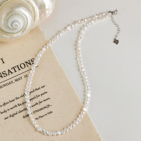 【经典】碎银子天然巴洛克珍珠项链  天然淡水珍珠项链女锁骨链简约百搭颈链925银配件可做手链一物两用带证书