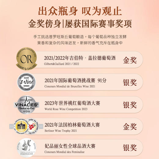 【考维普罗旺斯丘AOP】普罗旺斯丘AOP桃红葡萄酒 法国原瓶进口 12.5%vol 商品图2