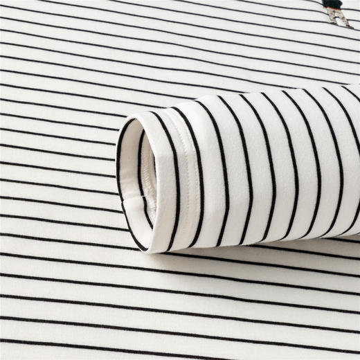 罗蒙【色织空气层海魂衫】7A抗菌半高领长袖t恤男春秋打底衫男T恤 商品图7