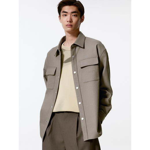 GXG男装  简约衬衫式夹克外套男日常通勤商务衬衫夹克 秋季热卖G24X213017 商品图2