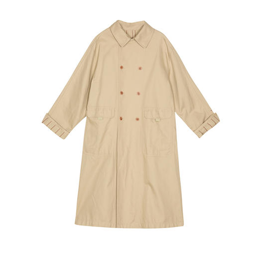 谜底两面穿风衣外套女2025春新品通勤风复古印花双排扣251ME0076 商品图4