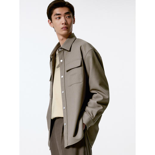 GXG男装  简约衬衫式夹克外套男日常通勤商务衬衫夹克 秋季热卖G24X213017 商品图4