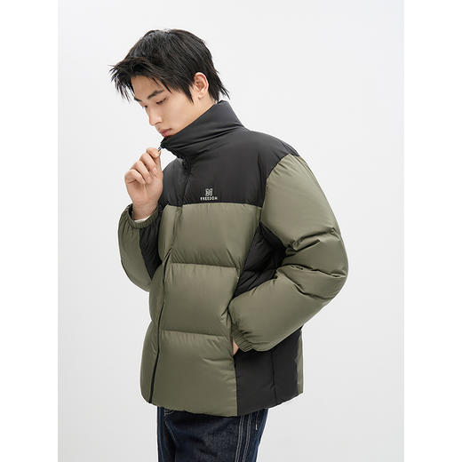 GXG男装  2024冬季热卖GXG三防撞色休闲百搭保暖立领短款羽绒服男外套鸭绒 商品图3