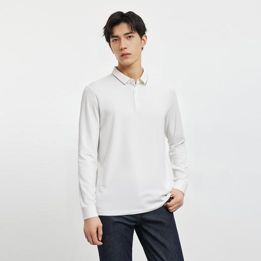 【提花领】罗蒙春秋男士仿丝光polo衫男长袖t恤男商务男士polo衫长袖 商品图2
