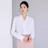 IWY/白色长袖衬衫女新款高级感精致V领木耳边通勤百搭法式衬衣1024B015 商品缩略图2