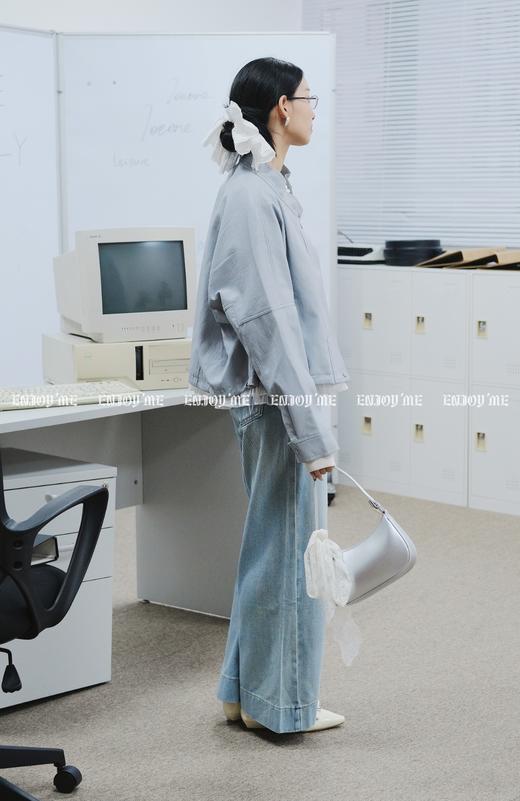 【门店同款】ENJOY春季盐貌似糖小立领夹克皮衣 160896168 商品图4